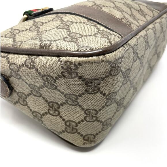 Gucci Vintage GG Monogram Supreme Web Small Handbag PVC Leather  Beige Brown - Picture 8 of 16